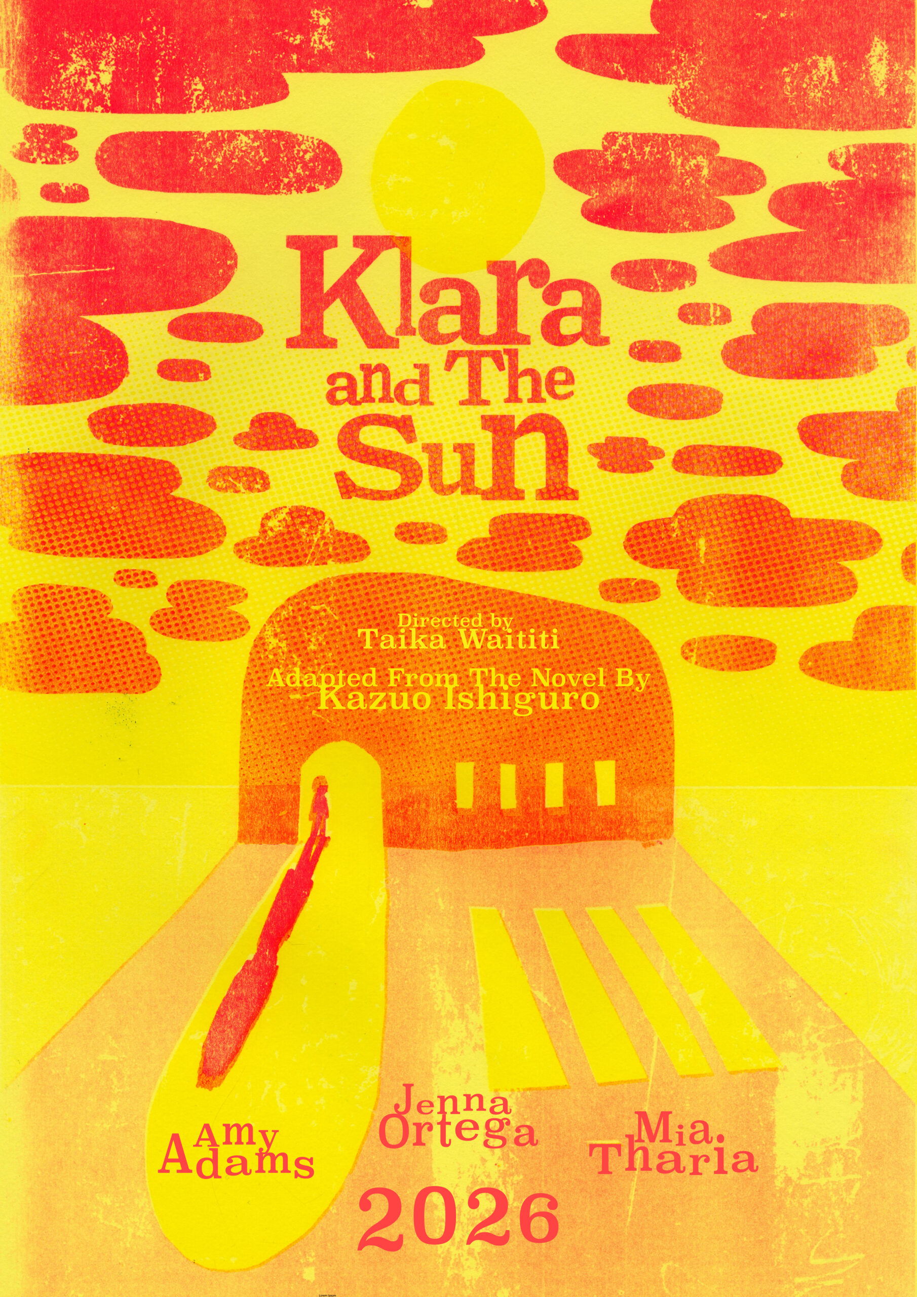 Speculative movie poster using digitally edited riso printing on lemon yellow paper.